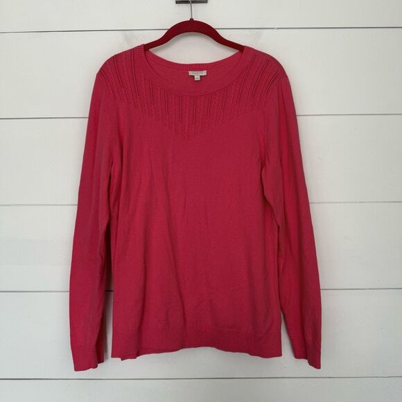 Talbots Women’s Large Red Cotton Blend Sweater - Picture 1 of 5